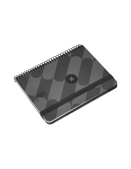 Agenda espiral antartik pattern a6 2025 semana vista color negro papel 80 gr