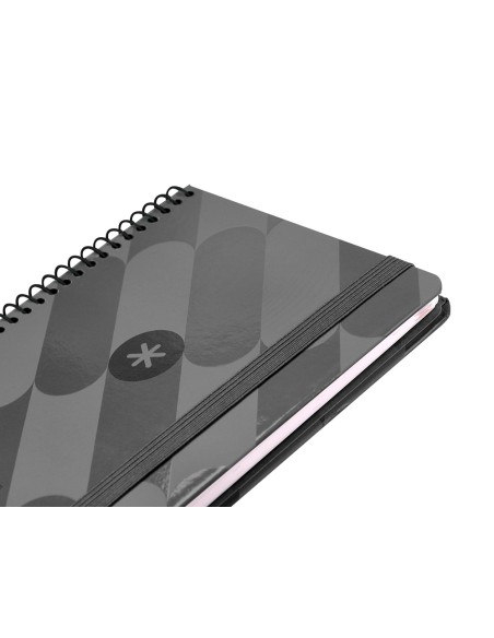 Agenda espiral antartik pattern a6 2025 semana vista color negro papel 80 gr