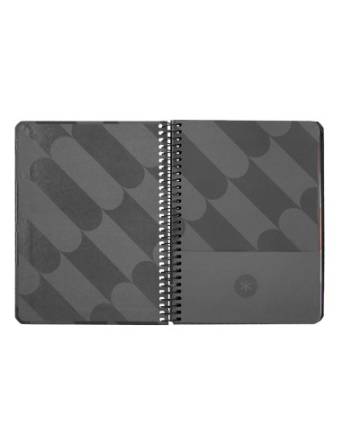 Agenda espiral antartik pattern a6 2025 semana vista color negro papel 80 gr