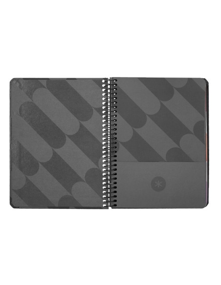 Agenda espiral antartik pattern a6 2025 semana vista color negro papel 80 gr