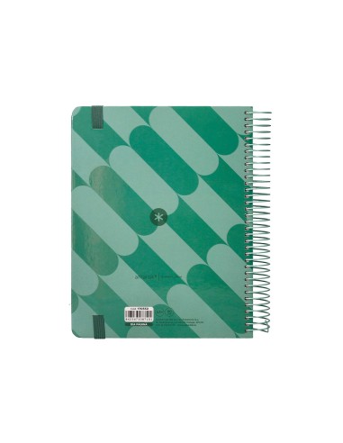 Agenda espiral antartik pattern a5 2025 dia pagina color verde papel 80 gr