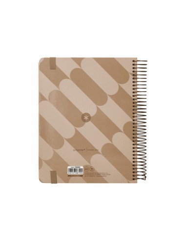 Agenda espiral antartik pattern a5 2025 dia pagina color rosa nude papel 80 gr