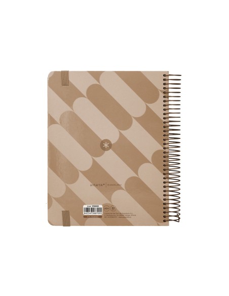 Agenda espiral antartik pattern a5 2025 dia pagina color rosa nude papel 80 gr