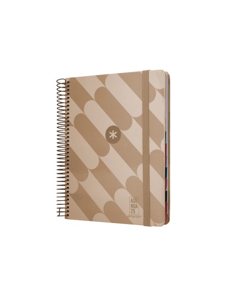Agenda espiral antartik pattern a5 2025 dia pagina color rosa nude papel 80 gr