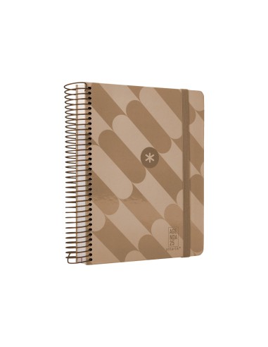 Agenda espiral antartik pattern a5 2025 dia pagina color rosa nude papel 80 gr