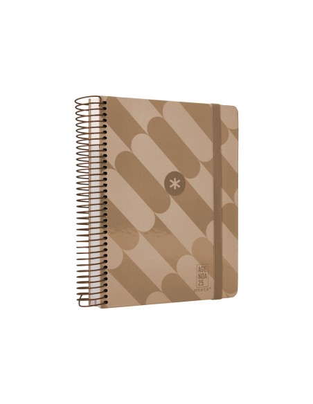 Agenda espiral antartik pattern a5 2025 dia pagina color rosa nude papel 80 gr