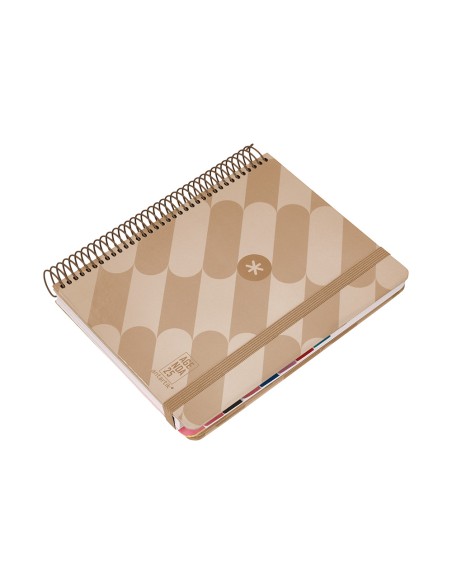 Agenda espiral antartik pattern a5 2025 dia pagina color rosa nude papel 80 gr