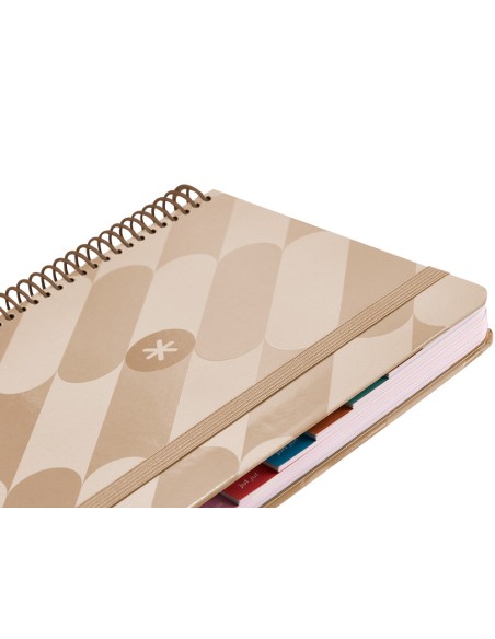Agenda espiral antartik pattern a5 2025 dia pagina color rosa nude papel 80 gr