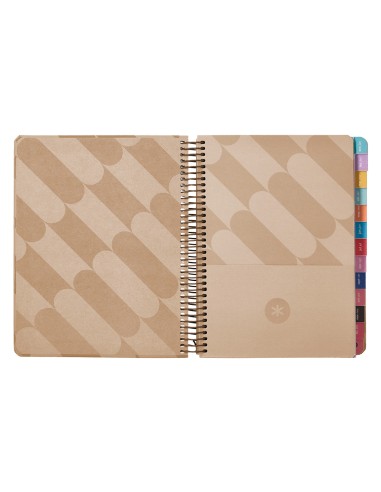 Agenda espiral antartik pattern a5 2025 dia pagina color rosa nude papel 80 gr