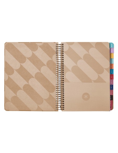 Agenda espiral antartik pattern a5 2025 dia pagina color rosa nude papel 80 gr