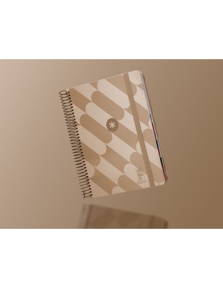 Agenda espiral antartik pattern a5 2025 dia pagina color rosa nude papel 80 gr