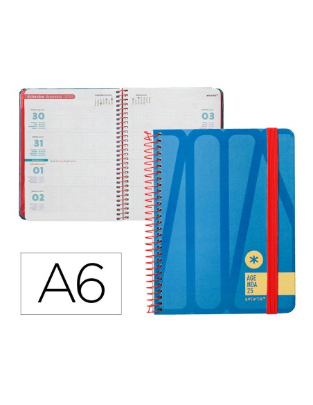 Agenda espiral antartik bold semana vista color azul papel 80 gr