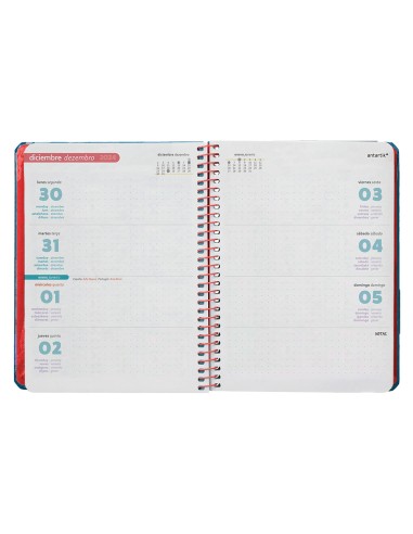 Agenda espiral antartik bold semana vista color azul papel 80 gr