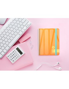Agenda espiral antartik bold a6 2025 semana vista color rosa melocoton papel 80 gr