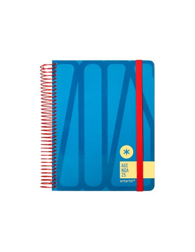 Agenda espiral antartik bold a5 2025 dia pagina color azul papel 80 gr