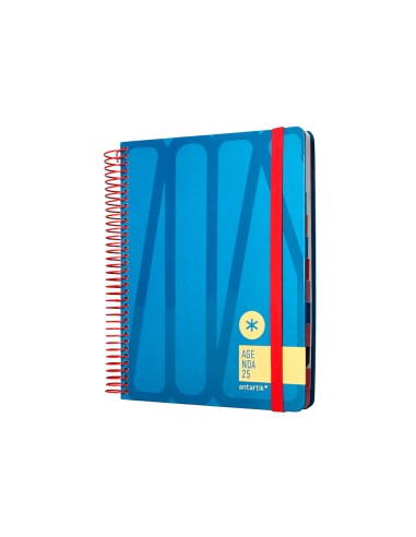Agenda espiral antartik bold a5 2025 dia pagina color azul papel 80 gr