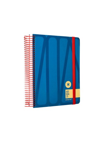 Agenda espiral antartik bold a5 2025 dia pagina color azul papel 80 gr