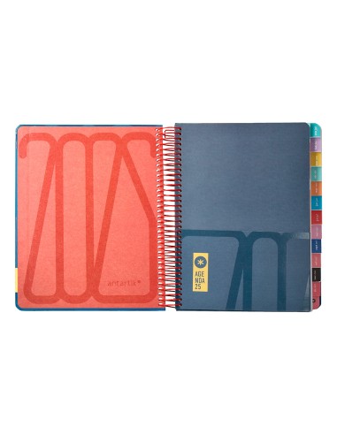 Agenda espiral antartik bold a5 2025 dia pagina color azul papel 80 gr