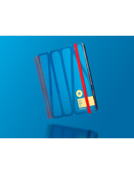 Agenda espiral antartik bold a5 2025 dia pagina color azul papel 80 gr