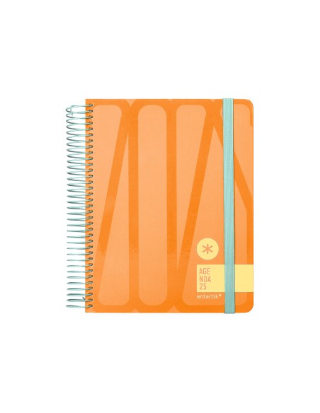 Agenda espiral antartik bold a5 2025 dia pagina color rosamelocoton papel 80gr