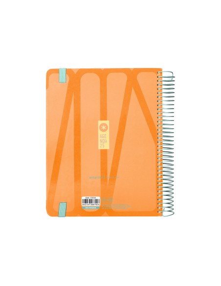 Agenda espiral antartik bold a5 2025 dia pagina color rosamelocoton papel 80gr