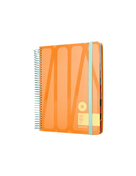 Agenda espiral antartik bold a5 2025 dia pagina color rosamelocoton papel 80gr