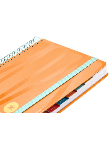 Agenda espiral antartik bold a5 2025 dia pagina color rosamelocoton papel 80gr