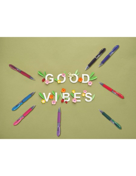 Boligrafo pilot g 2 pixie rosa tinta gel retractil sujecion de caucho