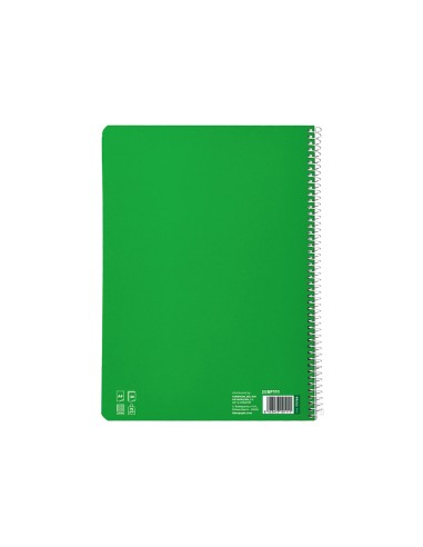 Cuaderno espiral liderpapel di n a4 pautaguia tapa blanda 80h 75 gr cuadro pautado 3mm color verde