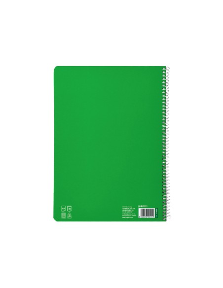 Cuaderno espiral liderpapel di n a4 pautaguia tapa blanda 80h 75 gr cuadro pautado 3mm color verde