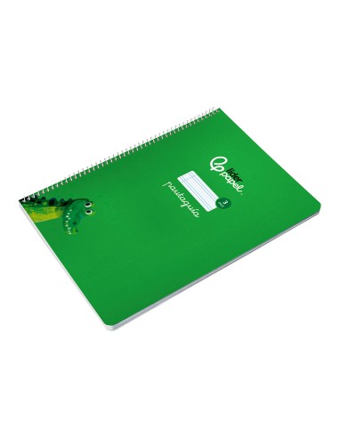 Cuaderno espiral liderpapel di n a4 pautaguia tapa blanda 80h 75 gr cuadro pautado 3mm color verde