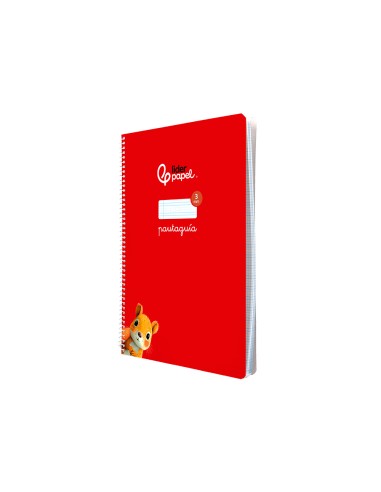 Cuaderno espiral liderpapel di n a4 pautaguia tapa blanda 80h 75 gr cuadro pautado 3mm color rojo