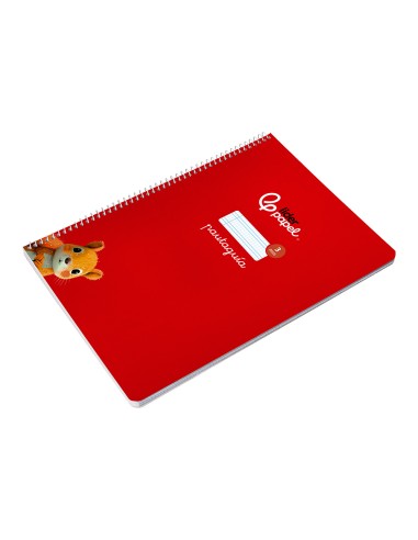 Cuaderno espiral liderpapel di n a4 pautaguia tapa blanda 80h 75 gr cuadro pautado 3mm color rojo