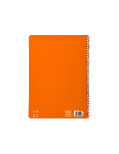 Cuaderno espiral liderpapel di n a4 pautaguia tapa blanda 80h 75 gr cuadro pautado 3mm color naranja