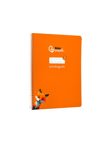 Cuaderno espiral liderpapel di n a4 pautaguia tapa blanda 80h 75 gr cuadro pautado 3mm color naranja