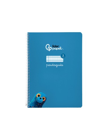 Cuaderno espiral liderpapel di n a4 pautaguia tapa blanda 80h 75 gr cuadro pautado 3mm color azul
