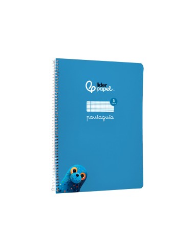 Cuaderno espiral liderpapel di n a4 pautaguia tapa blanda 80h 75 gr cuadro pautado 3mm color azul