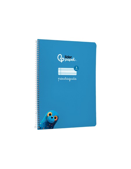 Cuaderno espiral liderpapel di n a4 pautaguia tapa blanda 80h 75 gr cuadro pautado 3mm color azul