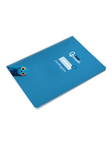 Cuaderno espiral liderpapel di n a4 pautaguia tapa blanda 80h 75 gr cuadro pautado 3mm color azul