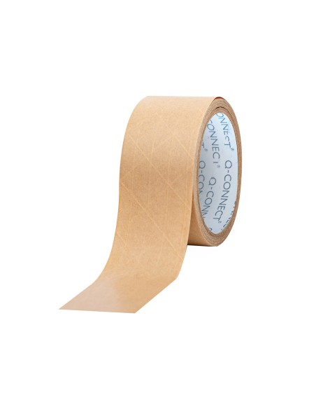 Cinta adhesiva q connect reforzada kraft 50mt x 50 mm para embalaje