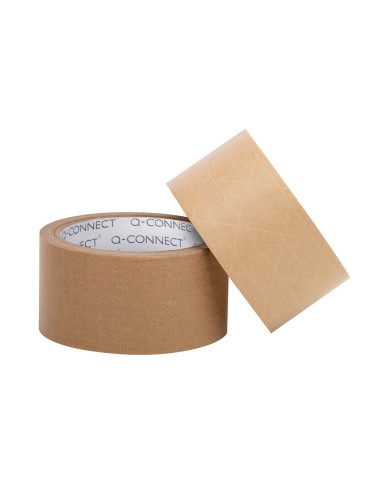 Cinta adhesiva q connect reforzada kraft 50mt x 50 mm para embalaje