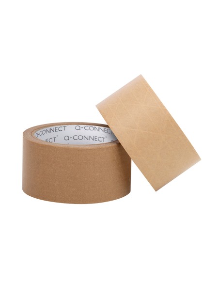 Cinta adhesiva q connect reforzada kraft 50mt x 50 mm para embalaje