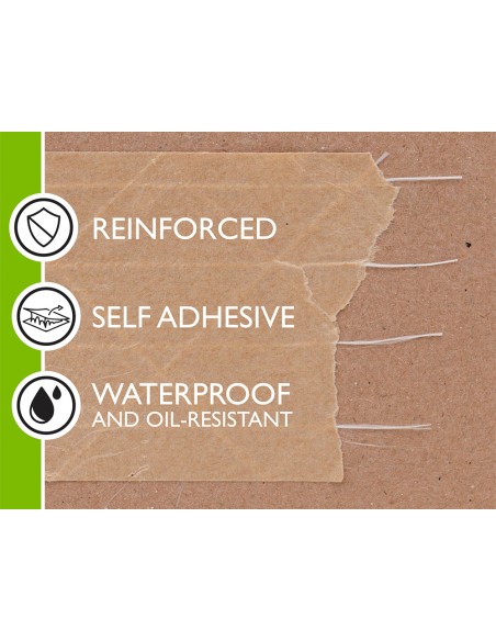 Cinta adhesiva q connect reforzada kraft 50mt x 50 mm para embalaje