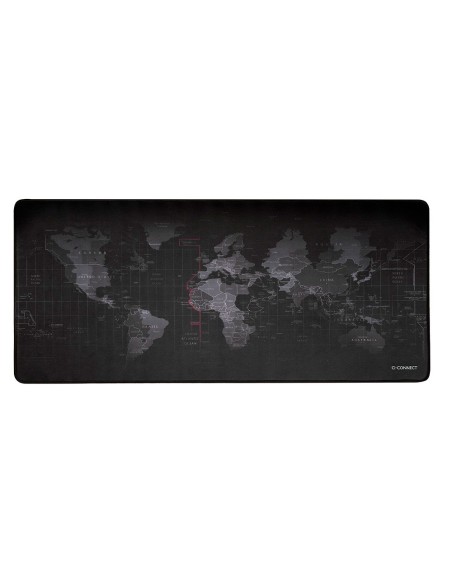 Alfombrilla para raton q connect xxl negra con diseno mapa del mundo 900x400 mm