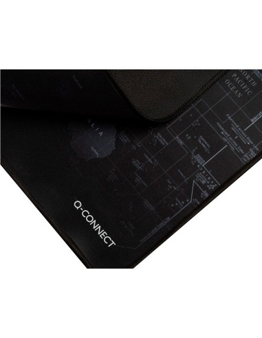 Alfombrilla para raton q connect xxl negra con diseno mapa del mundo 900x400 mm
