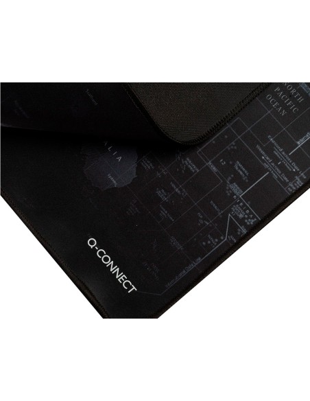 Alfombrilla para raton q connect xxl negra con diseno mapa del mundo 900x400 mm
