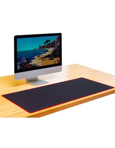 Alfombrilla para raton q connect xxl negra con borde rojo 900x400 mm