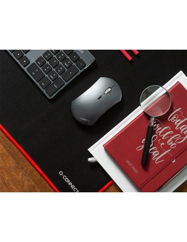 Alfombrilla para raton q connect xxl negra con borde rojo 900x400 mm
