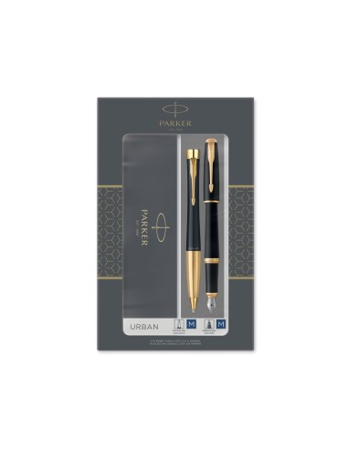 Juego parker im urban duo gt boligrafo pluma color negro