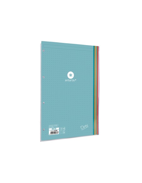 Recambio liderpapel antartik dots a4 100 hojas 90g m2 rayado puntos 4 taladros bandas de 5 colores